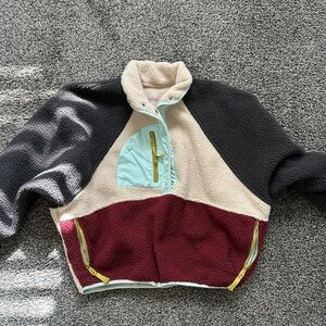 Free People Hit the Slopes Colorblock Fleece Jacket in XS